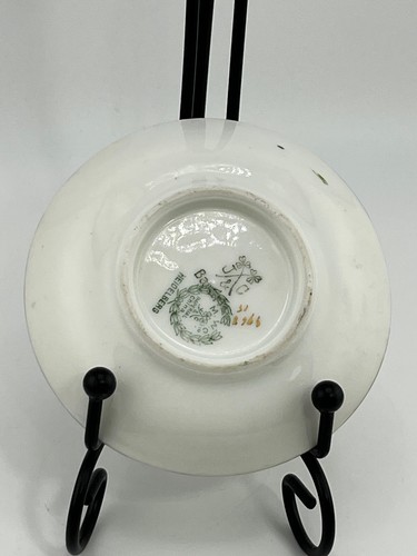Vintage MZ Austria Imperial China Plate Green Greek Key Gold Rim Saucer - Picture 2 of 6