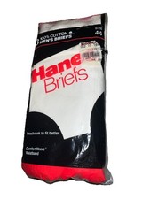 Vintage 1987 Hanes White Briefs Underwear 100 Cotton 3 pack Size 44 NEW USA