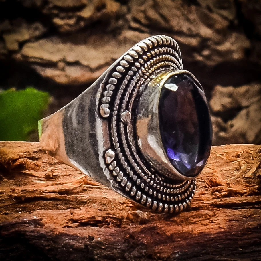 Purple Amethyst Gemstone 925 Sterling Silver Gemstone Jewelry Ring All Size" - Image 2 of 4