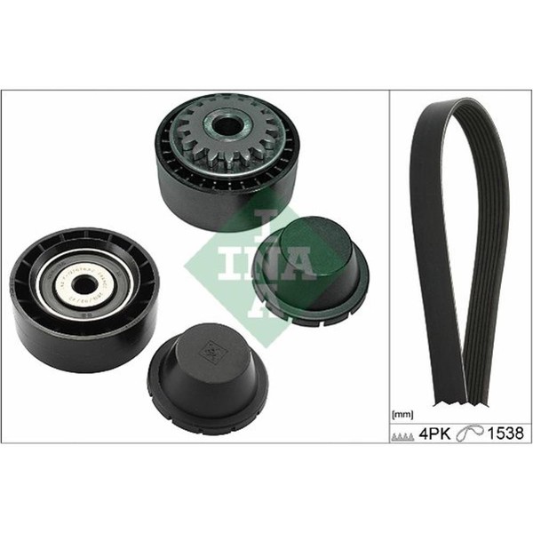 INA Keilrippenriemensatz FüR Renault Clio II Bb_ Cb_ Kangoo KC0/1_ C06_ Dacia-image