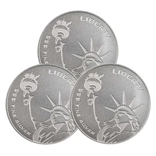 Lot of 3 - 1 oz Asahi Freedom Liberty Silver Round .999 Fine
