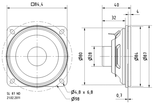 Visaton SL 87 ND Breitbandlautsprecher 8 Ohm  8,5 cm Kunststoffmembran 070499 - Bild 2 von 4