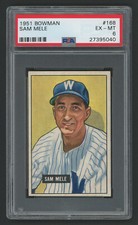 1951 Bowman 168 Sam Mele Washington Senators PSA 6 Vintage Baseball Card