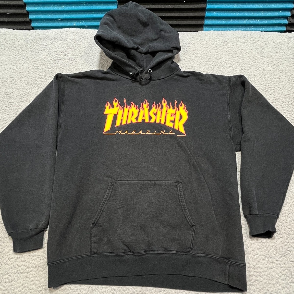 Thrasher Magazine Hoodie Men Medium Black Original Flames Thrasher Magazine Hoodie Men Medium Black Original Flames