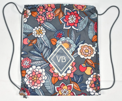 Vera Bradley Tropical Evening Drawstring Backpack Gray Pink  display picture 1