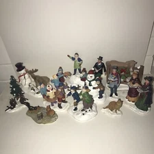Christmas Miniatures Assorted Lot People Snowmen Animals Tree