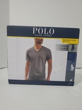 POLO RALPH LAUREN 3 CLASSIC FIT COTTON V NECK TSHIRTS SZ S