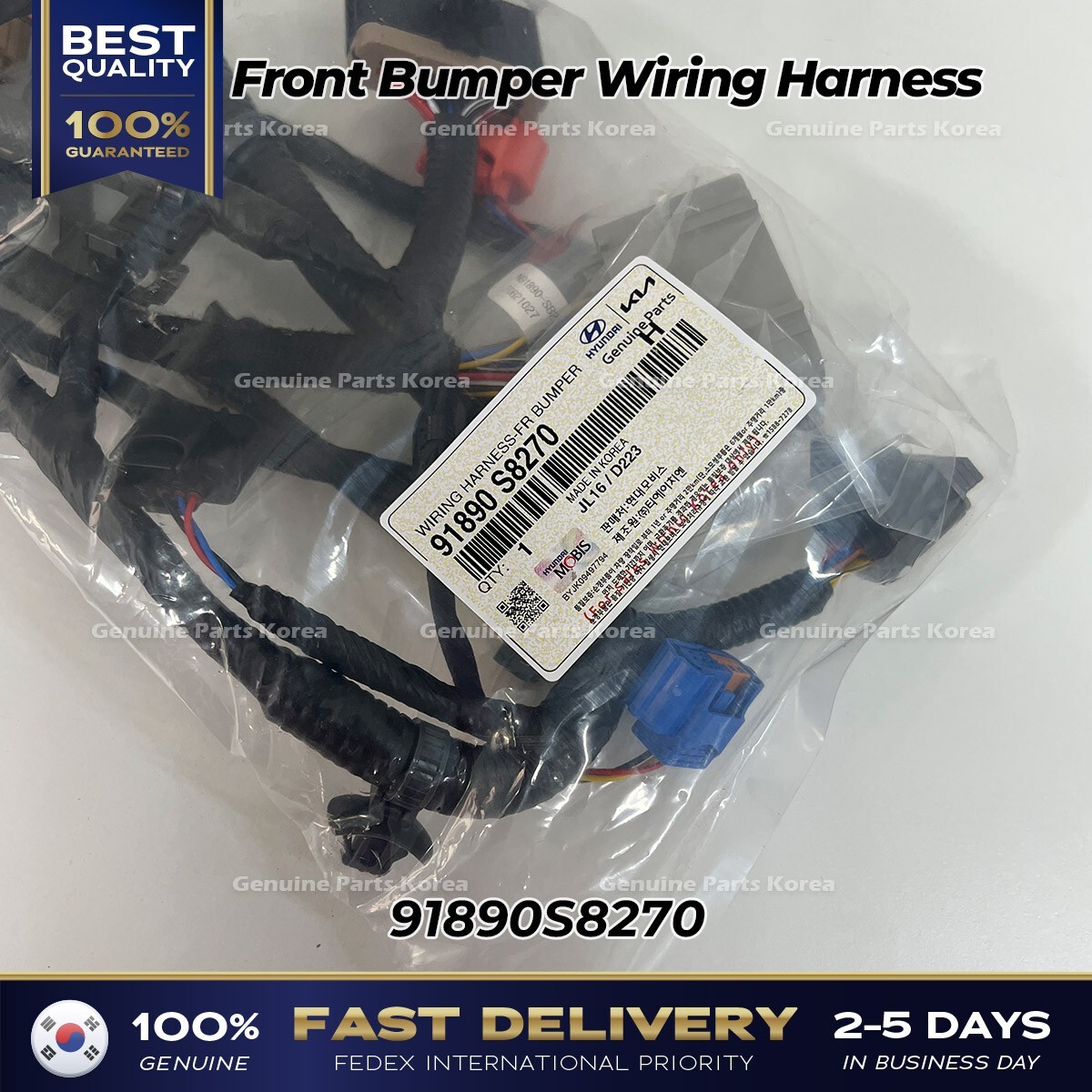 ⭐Genuine⭐ Front Bumper Wiring Harness 91890S8270 for Hyundai