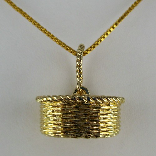Sterling Silver FLOWER BASKET Pendant MISS JUDI'S For Necklace Vintage NEW Nice - Picture 4 of 5