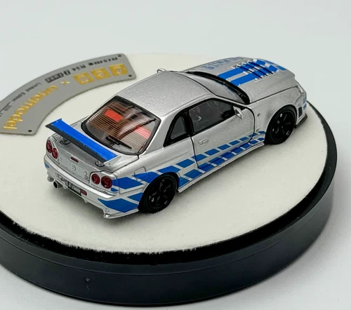 PGM 1:64 Silver Skyline GTR R34 Z-TUNE Fast Engine Model Diecast Metal Car - Picture 8 of 11