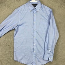 Tommy Hilfiger Dress Shirt Mens Medium 15 32-33 Blue Cotton Button Down Pocket