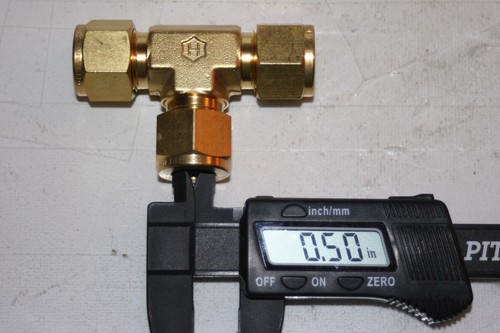 1/2" Tube Brass Tee Union Fitting Ham-Let 764LB1/2 - Picture 4 of 5