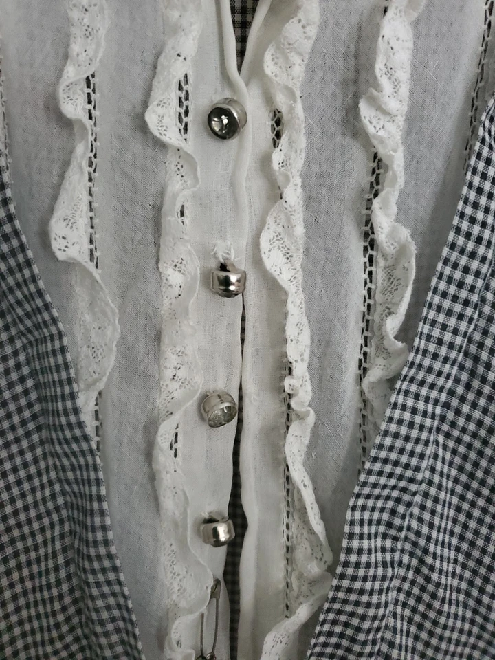 Vestido de Día Original R&K Años 50 De Colección B&W Guinga/Crinolina Sin Mangas/Botones de Cristal Foto 4 de 4