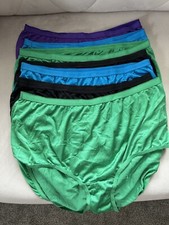 COMFORT CHOICE Satin Feel High Cut Brief Panties Size 10 Pack 7 Multicolor