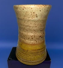 Small Stoneware Art Pottery Vase Earth Tones Design 5” Vintage