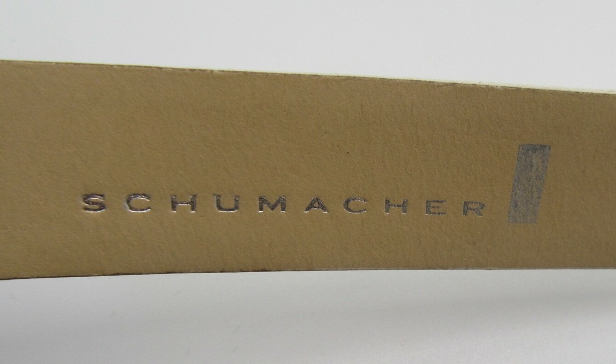 SCHUMACHER White Leather Belt with Large Circle Buckle Size 
