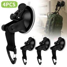 4Pcs Heavy Duty Suction Cup Tie Downs,Car Awning Camping w/Hooks Lock Holder Set