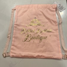 Disney Parks Bibbidi Bobbidi Boutique Sack Cinch Bag Crown Pink 13"X16"