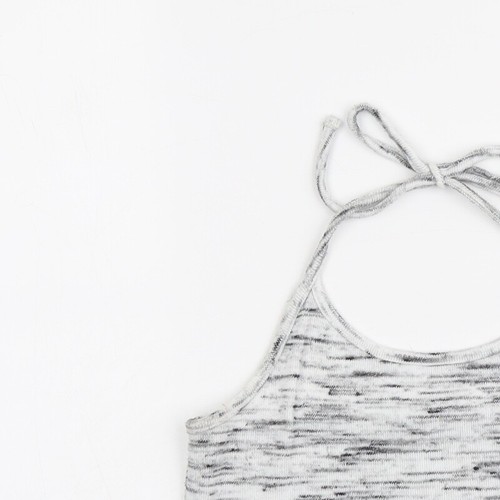 New Look Womens Grey Polyester Blend Cropped Tank Size M Halter - Picture 6 of 10