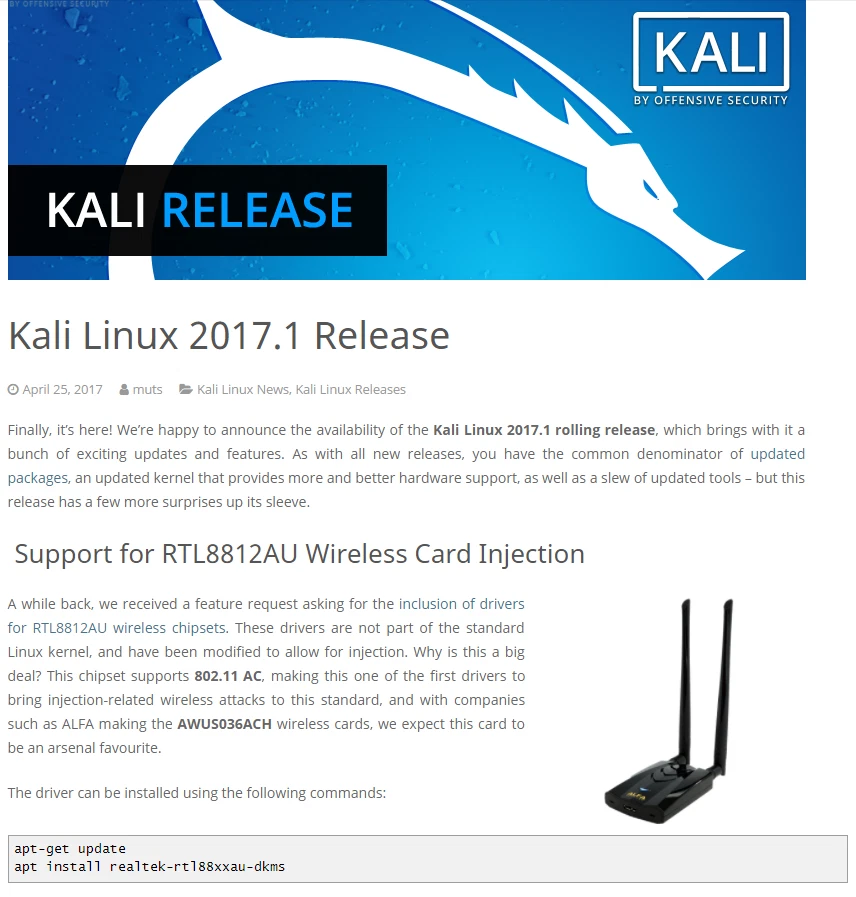 Adaptador Alfa AWUS036ACH AC1200 WiFi USB 3.0 Compatible con Kali Linux Foto 3 de 4
