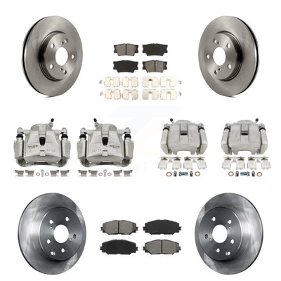 Front Rear Disc Brake Caliper Rotor Semi-Metallic Pad Kit (10Pc) For Toyota RAV4