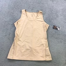 TOMMIE COPPER Tank Womens 2XL XXL Lower Back Support Tank Ladies Beige Nude se54