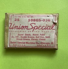 NOS 108GS-036-UNION SPECIAL-SEWING NEEDLES PK.OF 25 FREE SHIPPING