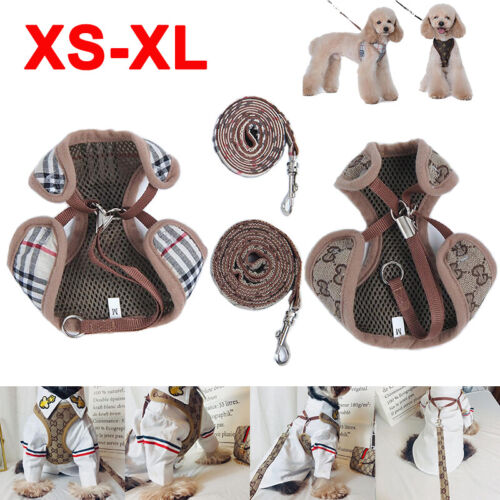 Pet Dog Harness Adjustable Puppy Walking Soft Vest Harness Lead Leash Collars AU - Picture 1 of 13