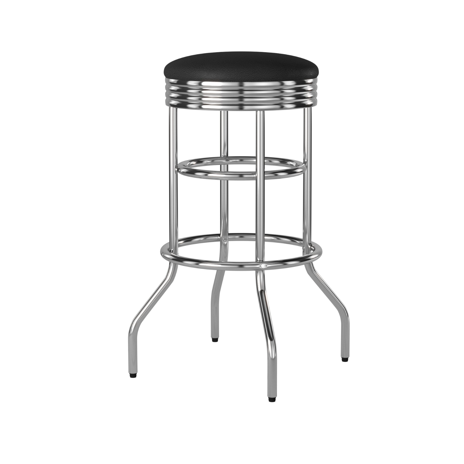 Trinity 29 In Chrome Swivel Bar Stool Black For Sale Online Ebay