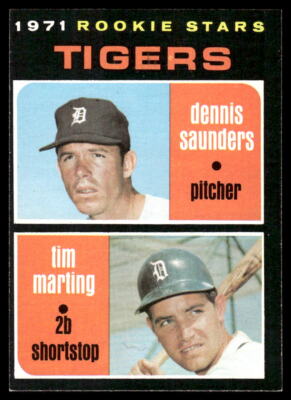 1971 Topps #423 Dennis Saunders / Tim Marting BASEBALL Detroit Tigers