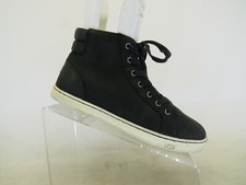 UGG Black Leather Zip Laces Ankle Casual Shoes Sneakers Womens Size 8.5 M