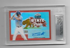 2021 Leaf Metal Draft #1/1 Press Proof auto Carson Williamson Tampa Bay Rays RED