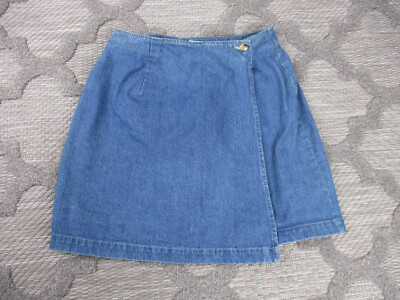 Eddie Bauer Skirt Womens Size Petite Denim Wrap