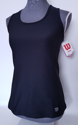 SUPERSALE: Wilson Tennis Funktions-Tank, schwarz, zeitloses Damen Tank-Top