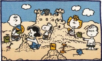 NOURISON Kitchen Rug(17"x28") PEANUTS SNOOPY DOG & CHARACTERS,SUMMER BEACH,SAND CASTLE,NR