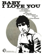 ANDY KIM BABY I LOVE YOU SHEET MUSIC PIANO/VOCAL/GUITAR/CHORDS 1969 RARE NEW