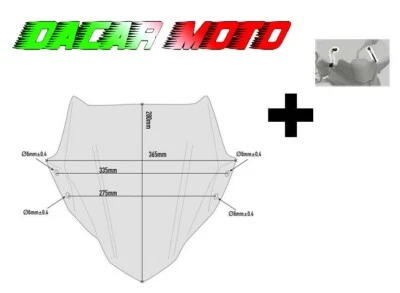Pare-brise Fumé 28x36,5 Pour BMW G 310 R 2017-2021 Kit De Montage KAPPA - Photo 1/2