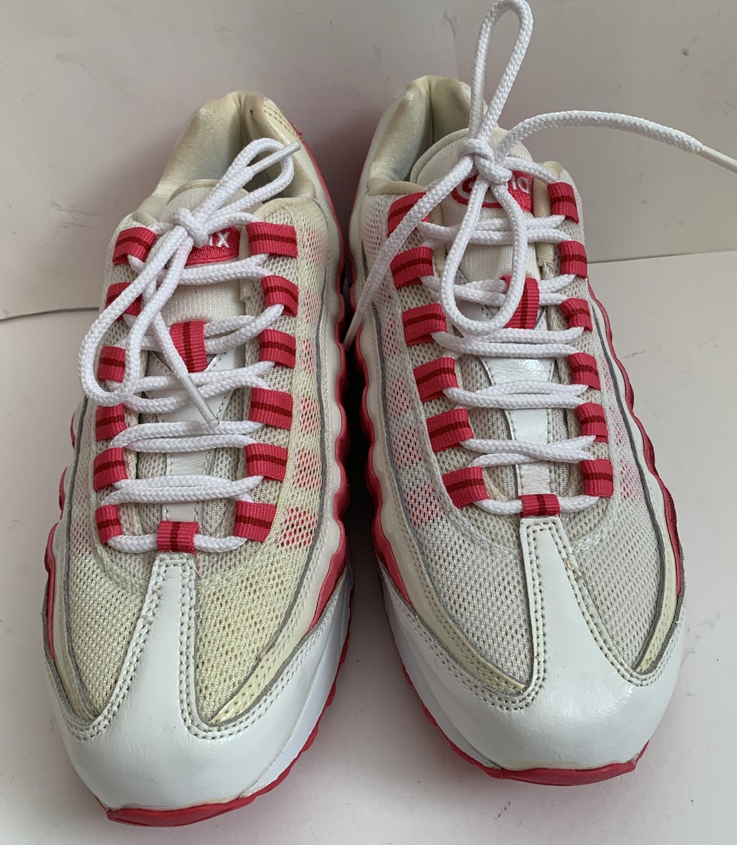 Nike Air Max 95 LE GS VALENTINE'S DAY WHITE CARMINE RED SPARK PINK