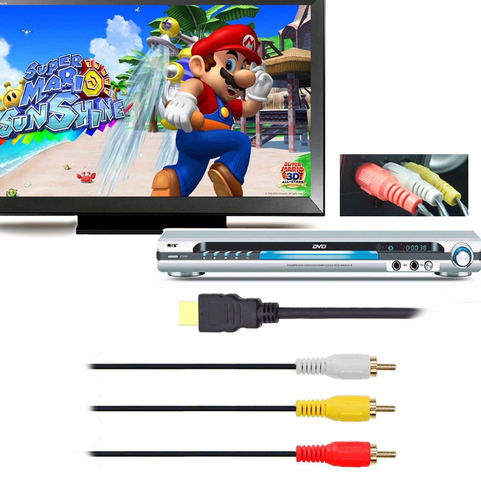 TESTED 5ft HDMI to 3 RCA Red White Yellow Cable AV Audio Video Lead Universal TV - Image 2 of 4
