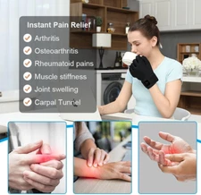 Compression Hand Ice Pack Gloves for Arthritis & Pain Relief – Adjustable Wrist 