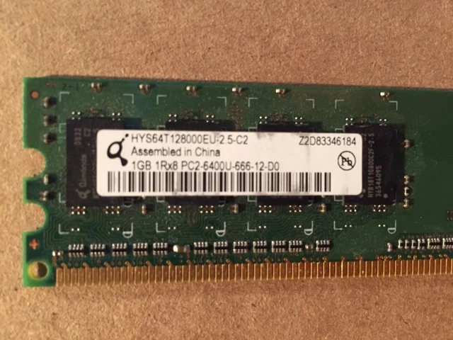 1GB QIMONDA Desktop Memory 800MHz PC2-6400 UNBF FREE S/H   HYS64T128000EU-2.5-C2 - Image 3 of 4