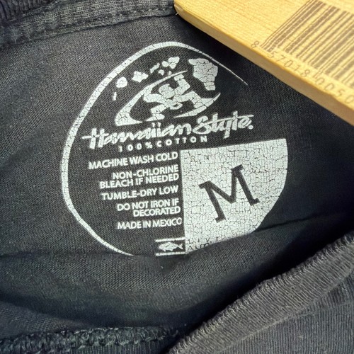 y2K Hawaiian Style Men Mauka to Makai Graphic T-Shirt Black Size M Cotton Surf T - Picture 7 of 7