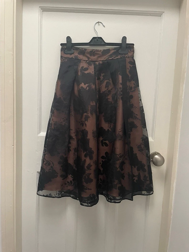 Coast A Line Brown black Size 6 Skirt - Image 3 of 4