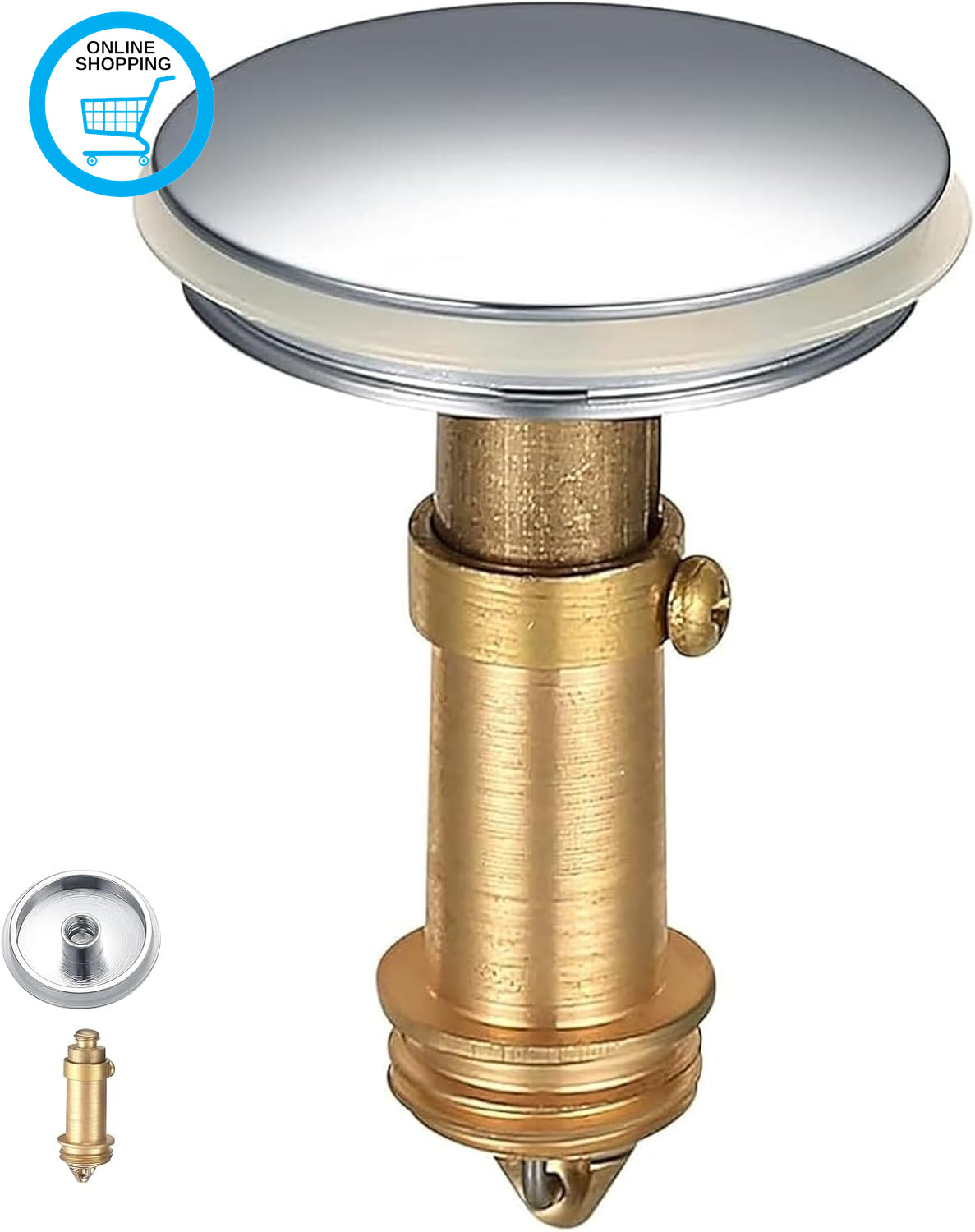 Click Clack Basin Waste, 38Mm Push Button Pop up Sink Plug Replacement Cap for B