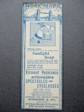 VINTAGE BOOKMARK Sunlight Soap Beethams Glycerine & Cucumber Gillot's Pens