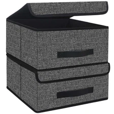 Foldable Storage Bins Cubes Boxes with Lid - Storage Cube Cubby Basket Closet...
