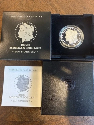 2023 S Morgan Silver Dollar  $1 US Mint Proof Coin BU .999 Box & COA