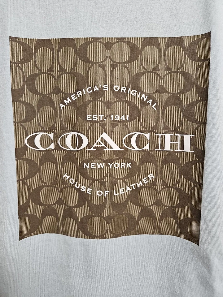 Camiseta para mujer Coach Coronet azul firma 100 % algodón (C8775) talla XL Foto 2 de 4