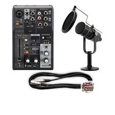 Yamaha Live Streaming Mixer 3-Channel Black AG03MK2 B with CLASSIC PRO CM10