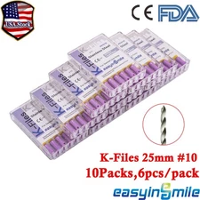 60PCS Dental Endodontic K-Files Hand K Files Stainless Steel Endo Files 25MM #10